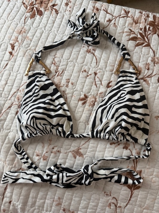 River Island Other - River Island Black and White Zebra Tie-Back Bikini Top